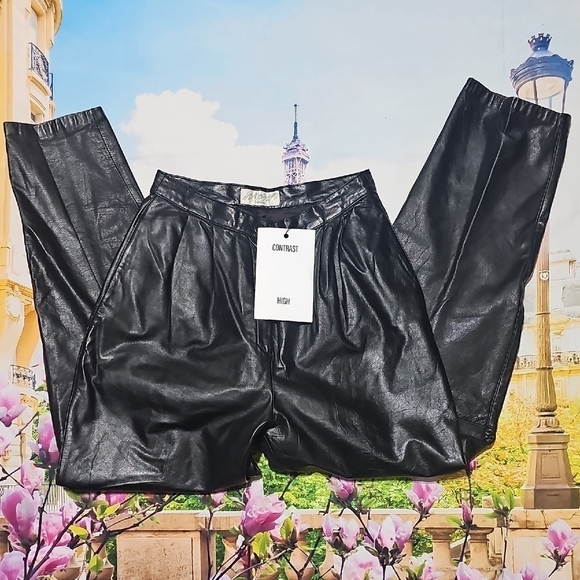 Vintage Black Leather Pants Size 6‎ NWT - Picture 2 of 6